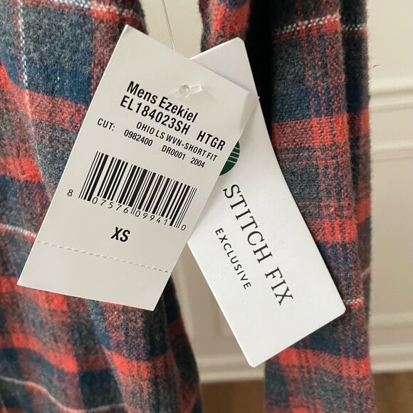 NWT Stitch Fix Ezekiel Button Down Plaid Flannel Shirt XS - Picture 6 of 9